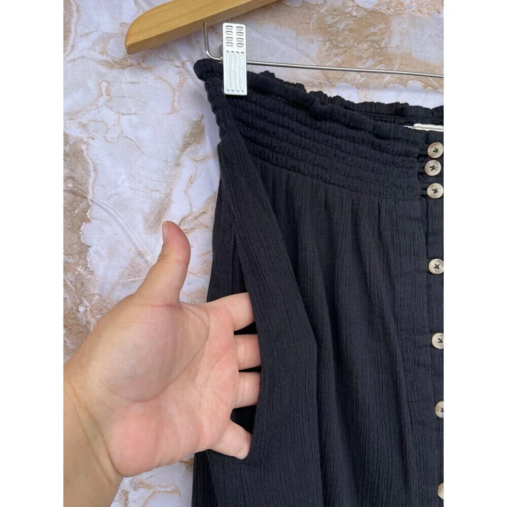 Mille resort and travel smocked waist button front midi skirt size medium - Picture 4 of 9